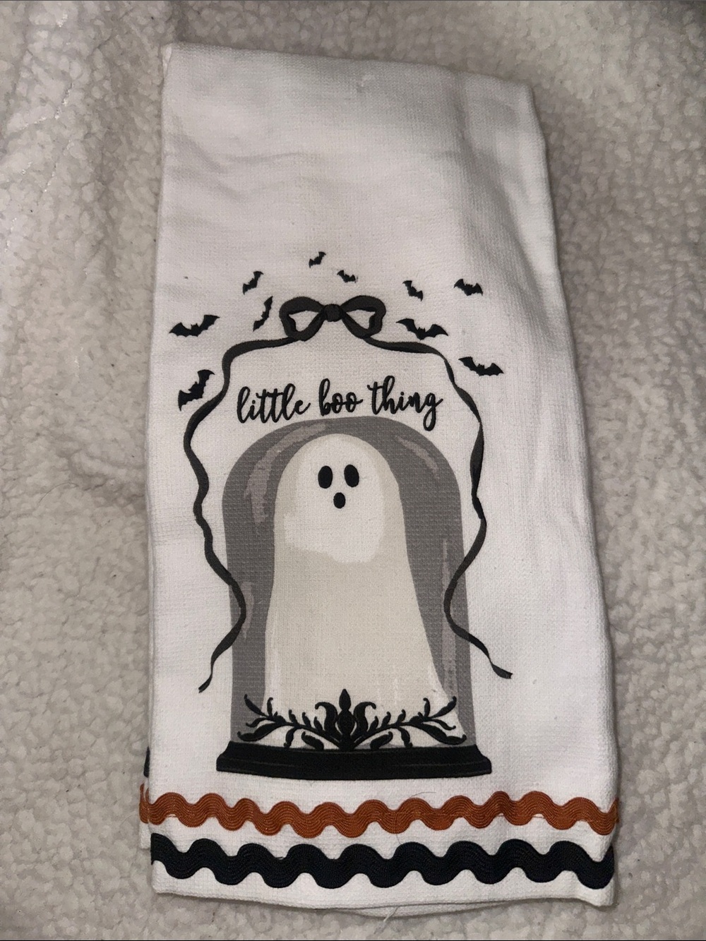 Dish Towel. New. Never used little Boo Thing' Ghost towel